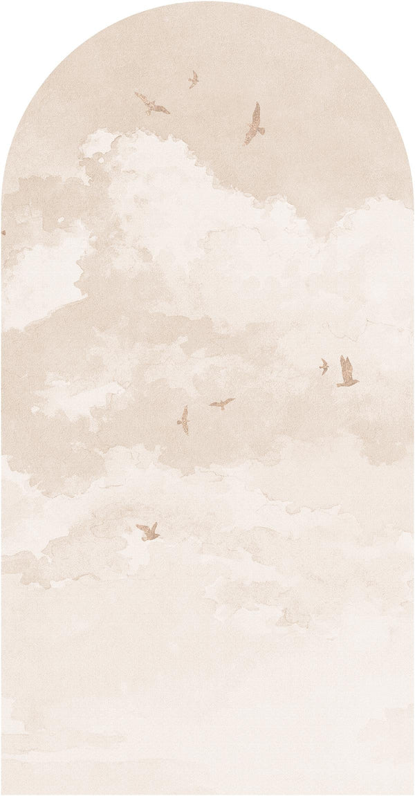 Fototapeta w kształcie łuku - Latające ptaki TapetaLukGoldenBirds