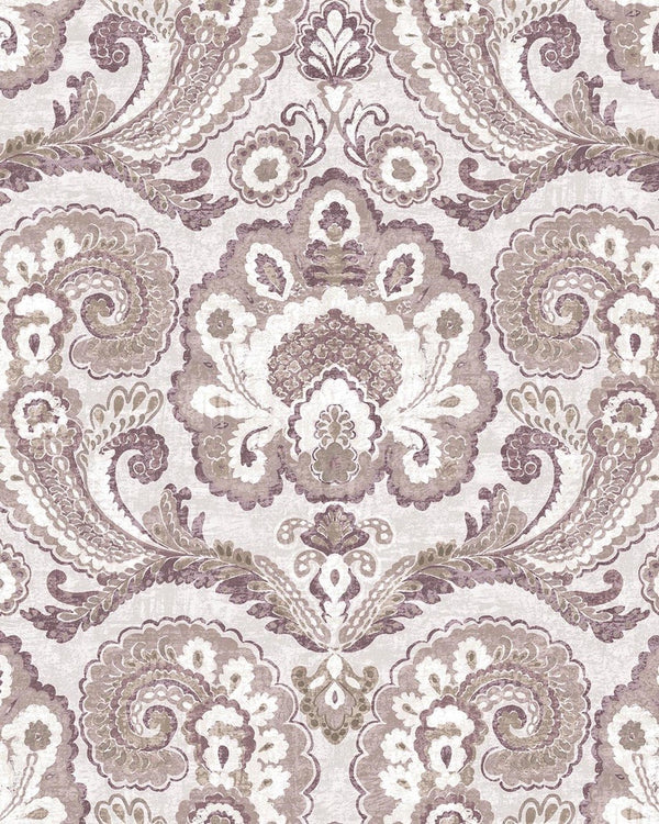 Turkusowa tapeta na flizelinie z kwiatowym motywem paisley 143567