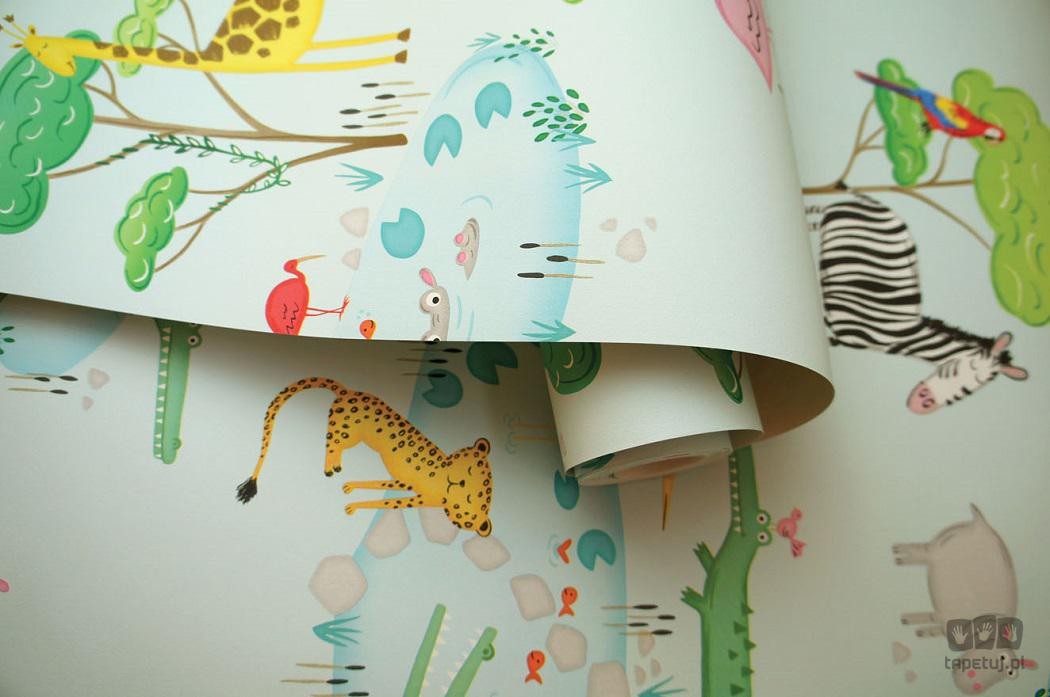 Tapeta papierowa Over The Rainbow dzikie zwierzęta niebieska 90932_outlet
