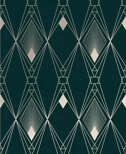 Zielona geometria z wydłużonymi rombami Next 118315