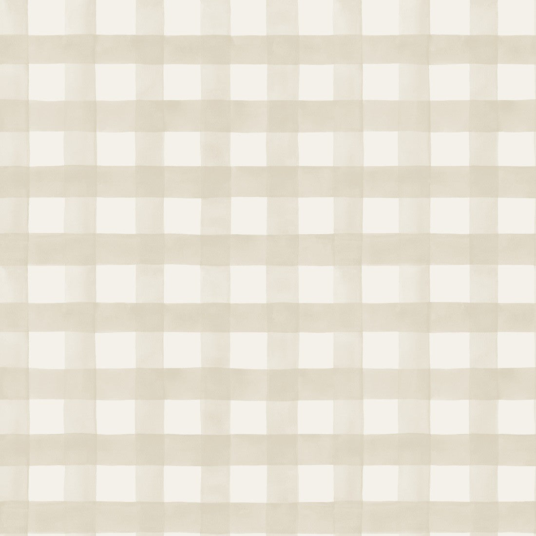 Beżowa krata z szerokimi pasami na jasnym podłożu, tapeta papierowa Holden 13290