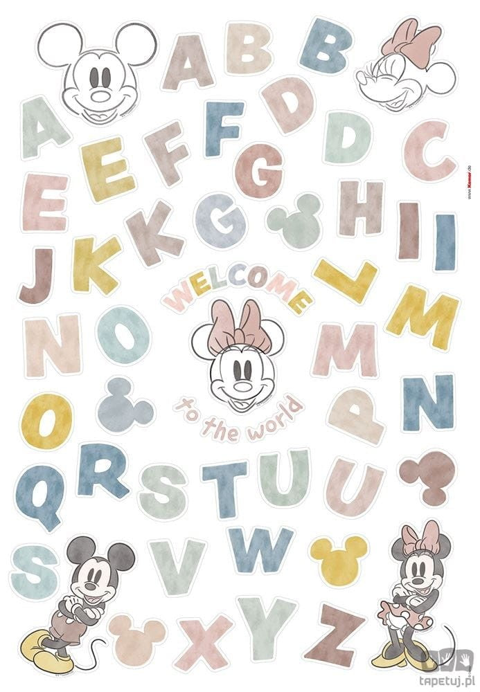 Naklejki ścienne Mickey Alphabet 14110h 14110h