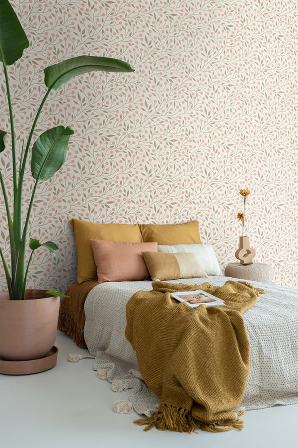 Gęste drobne listki na jasnym tle BLOOM 139589