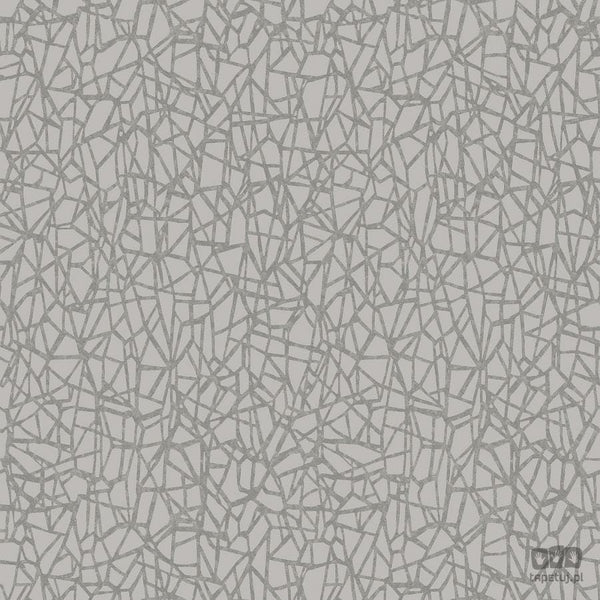 Szaro-srebrna tapeta z efektem pęknięć 65581