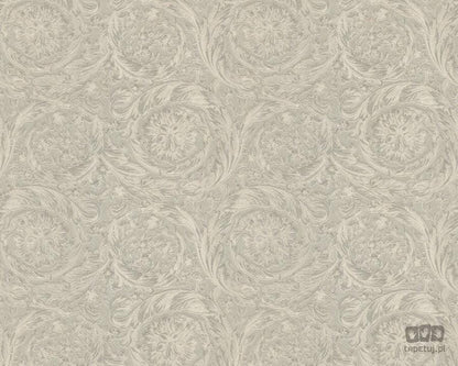 Tapeta winylowa w roślinny ornament z metalicznym wykończeniem 36692-1