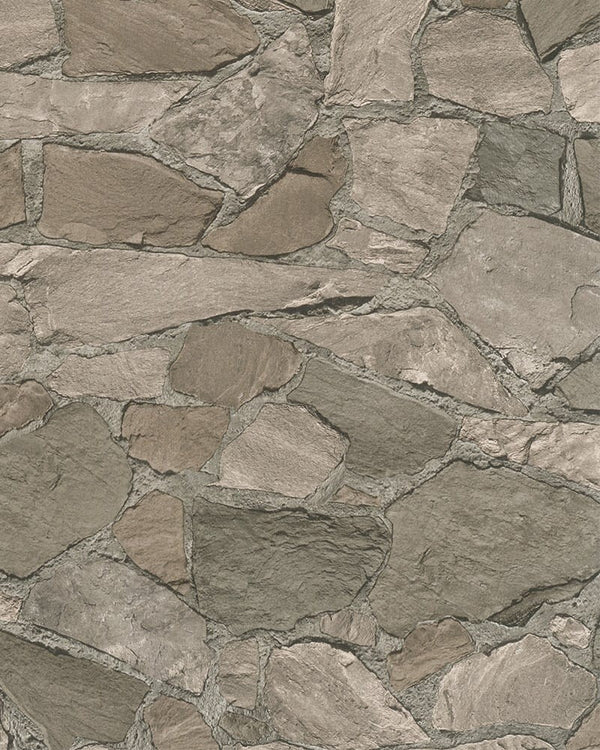 Tapeta winylowa w brązowy mur z kamienia 81908_outlet