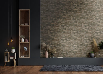 Tapeta winylowa w brązowy mur z kamienia 81908_outlet