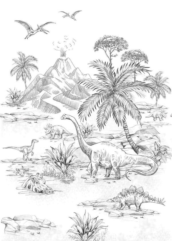 Fototapeta czarno-biała kraina dinozaurów 159237