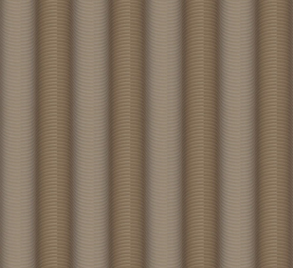 Brązowa tapeta winylowa w paski z efektem 3D 59814