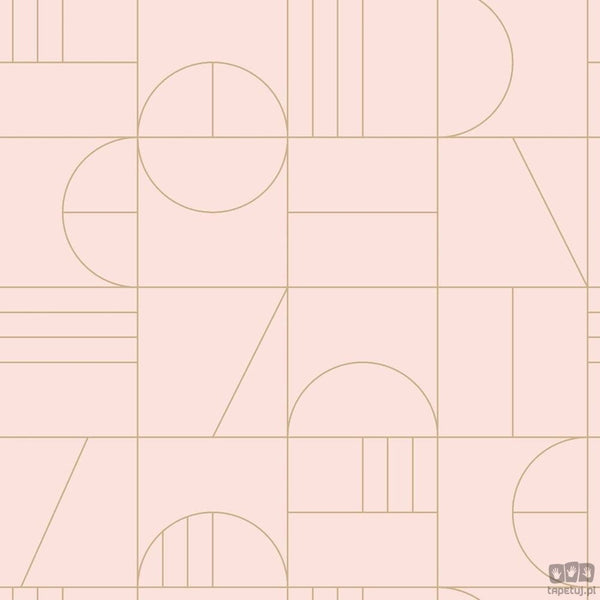 Tapeta wzór geometryczny kwadraty różowa flizelina 139207_outlet