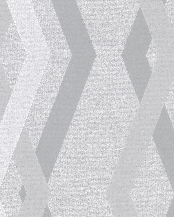 Szara tapeta winylowa na flizelinie z geometrycznym wzorem 82157_outlet