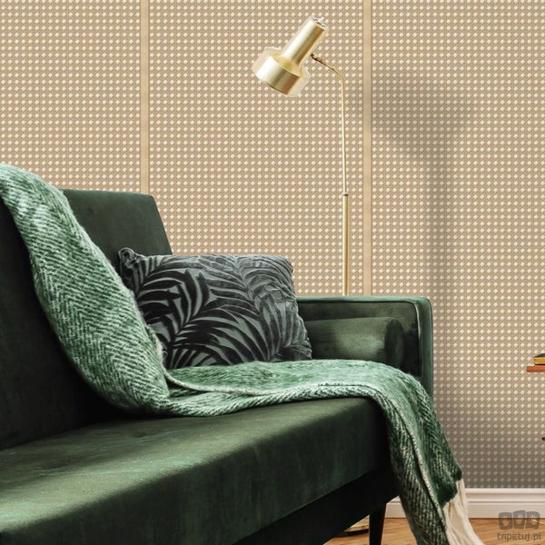Tapeta z przestrzennym motywem geometrycznym ICH Wallpaper Nomad beżowa 4304-2_outlet