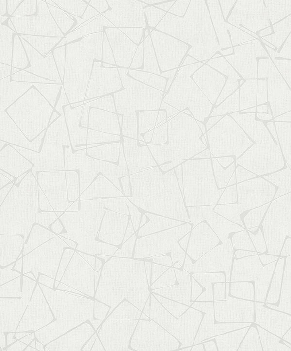 Biała tapeta winylowa z geometrycznym wzorem 82018