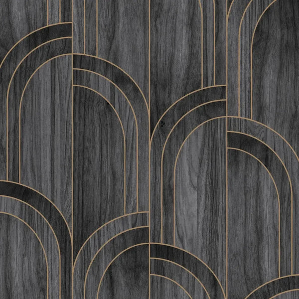 Szara tapeta ze wzorem w stylu art deco 121153