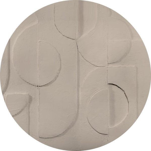 Fototapeta w kształcie koła - Beżowa geometria 3D TapetaKoloBeneBeige