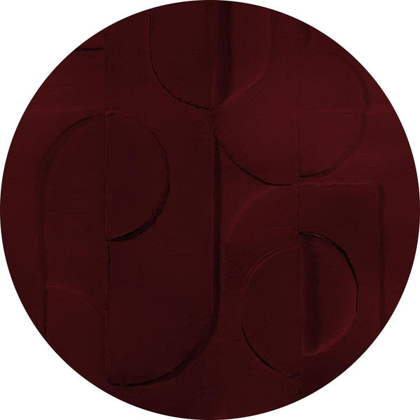 Fototapeta w kształcie koła - Bordowa geometria 3D TapetaKoloBeneBurgundy