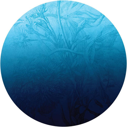Fototapeta w kształcie koła - Niebieski motyw kwiatowy TapetaKoloBlueOmbreFlower