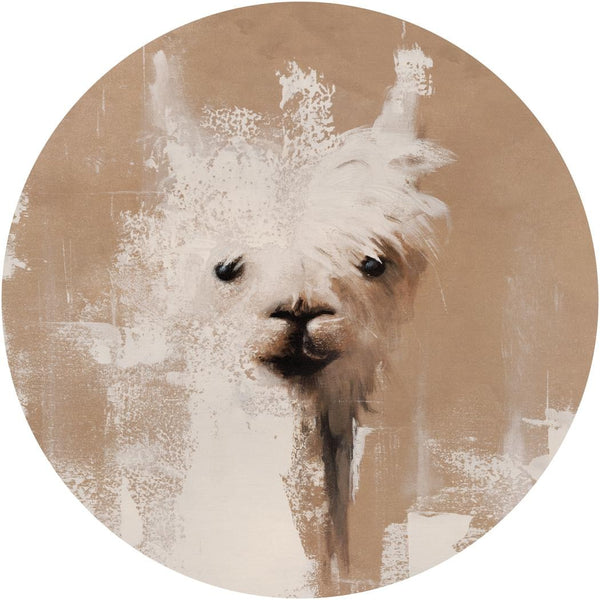 Fototapeta w kształcie koła - Malowana lama TapetaKoloLama