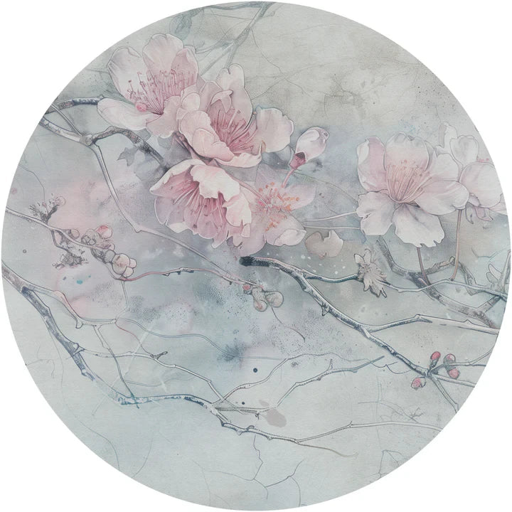 Fototapeta w kształcie koła - Kwiaty wiśni TapetaKoloSakura