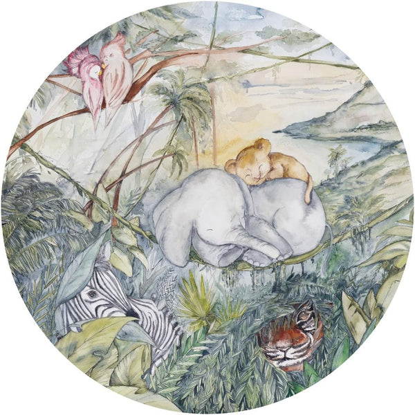 Fototapeta w kształcie koła - Malowane zwierzęta TapetaKoloWildLifeI