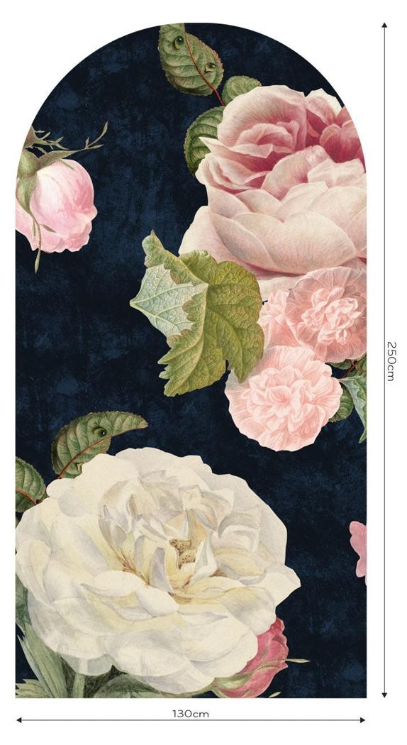 Fototapeta w kształcie łuku - Roses Dark Blue TapetaLukRosesDarkBlue