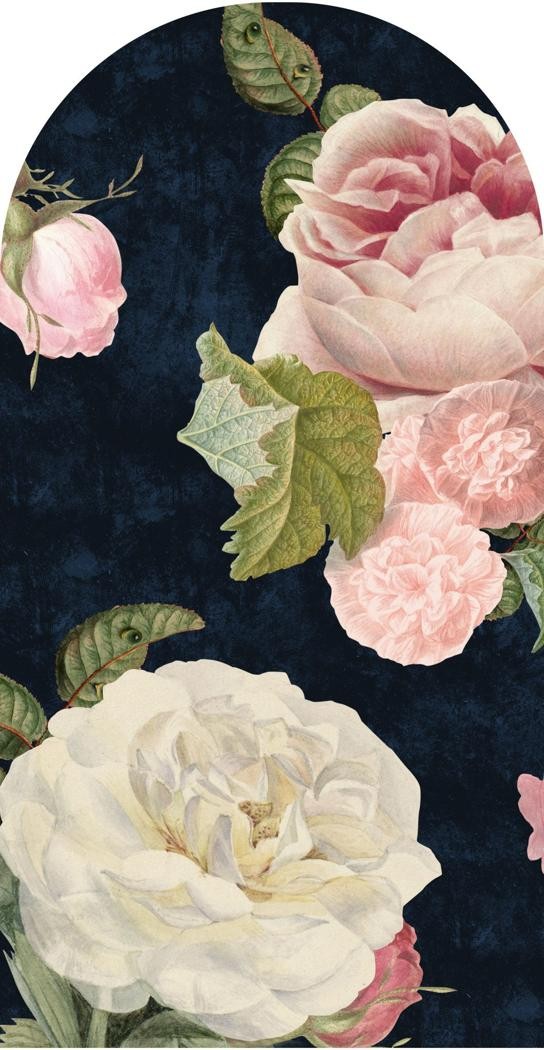 Fototapeta w kształcie łuku - Roses Dark Blue TapetaLukRosesDarkBlue