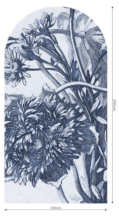 Fototapeta w kształcie łuku - Blue Flower TapetaLukBlueFlower