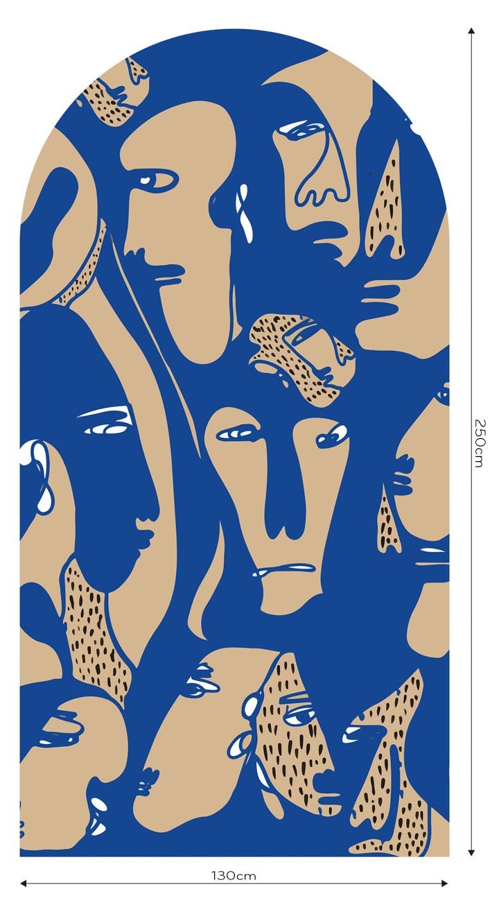 Fototapeta w kształcie łuku - Faces Cobalt TapetaLukFacesCobalt