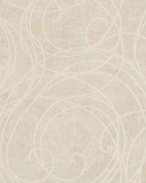 Beżowo-srebrna tapeta na flizelinie w ornamenty 59104_outlet