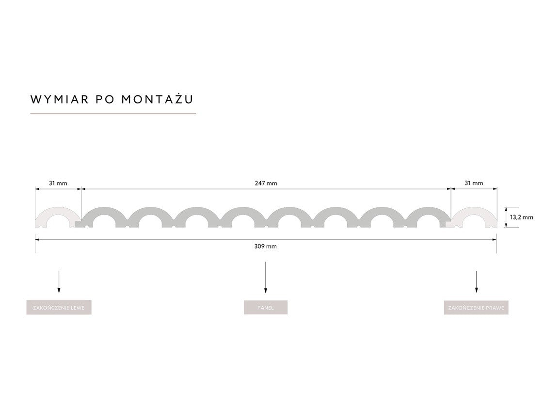 Zakończenie prawe panelu ściennego Duna WP001R Mardom Decor
