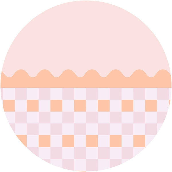 Fototapeta w kształcie koła - Geometryczny wzór TapetaKoloWavePeach