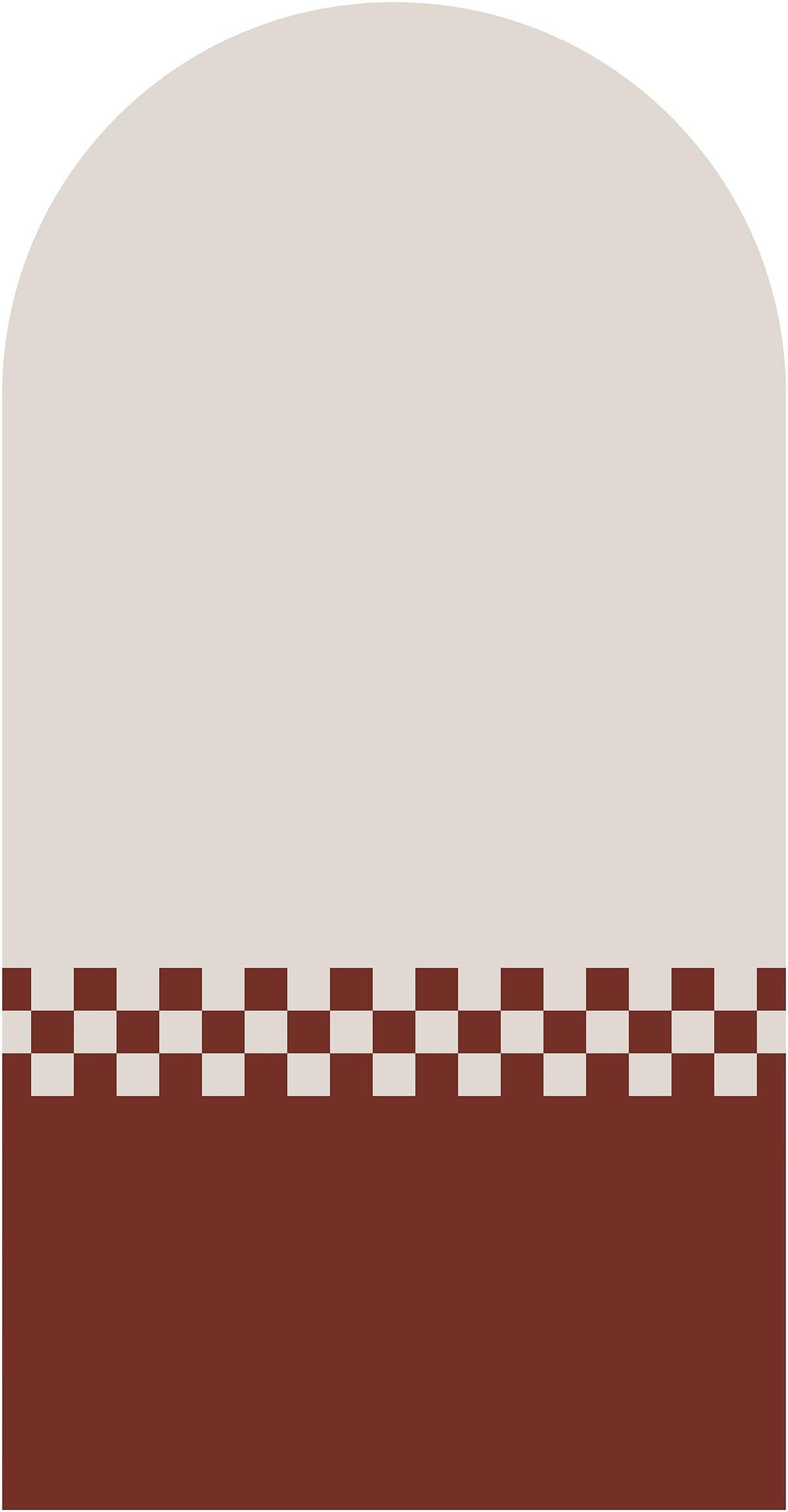Fototapeta w kształcie łuku - Bordowa kratka TapetaLukCheckClay
