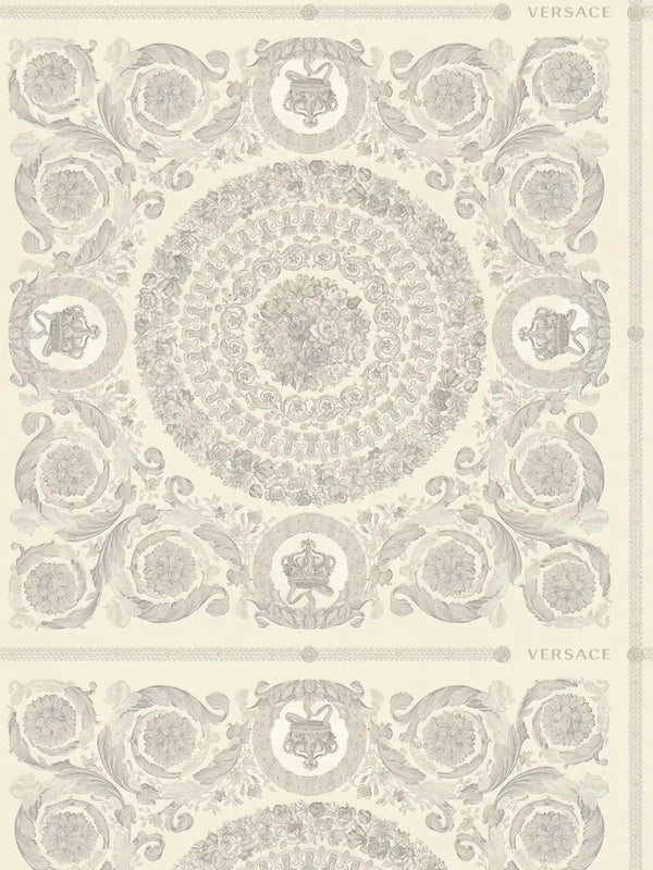 Tapeta w stylu barokowym z roślinnym ornamentem 79134-2