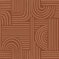 Tapeta z motywem geometrycznym w odcieniach terakota 139938_esta