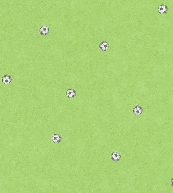 Małe czarno-białe piłki na zielonym tle Trendy 31109