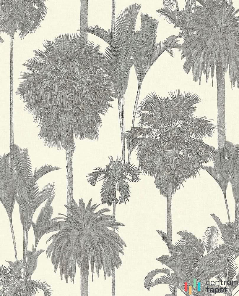 Jasna baza z monochromatycznymi szarymi palmami o różnych koronach Oasis 317326