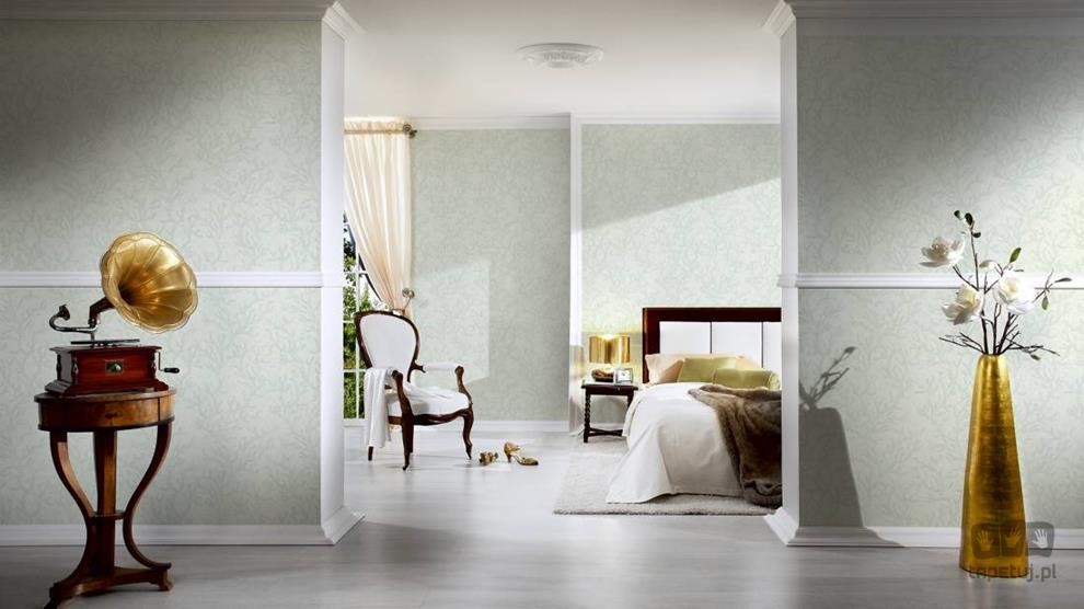 Tapeta z ornamentami z motywem morskim w odcieniu niebieskiego 34497-3