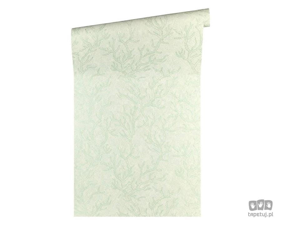 Tapeta z ornamentami z motywem morskim w odcieniu niebieskiego 34497-3