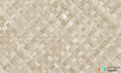 Jasnobeżowy i kremowy koszykowy motyw w większych kwadratowych polach Arte Selva 34107