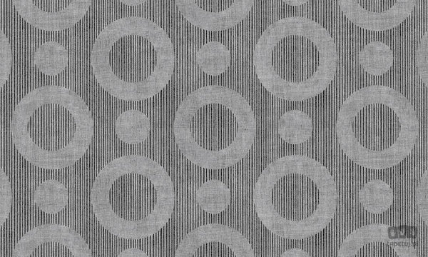 Szaro-srebrna tapeta na flizelinie w geometryczny wzór koła MO2063