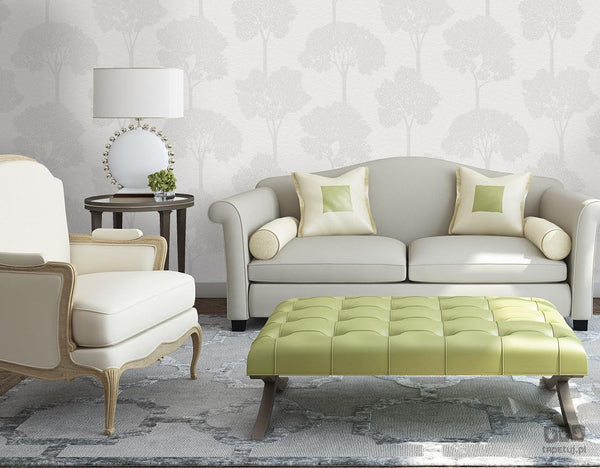 Tapeta ścienna papierowa szara wzór drzewa 65291_outlet