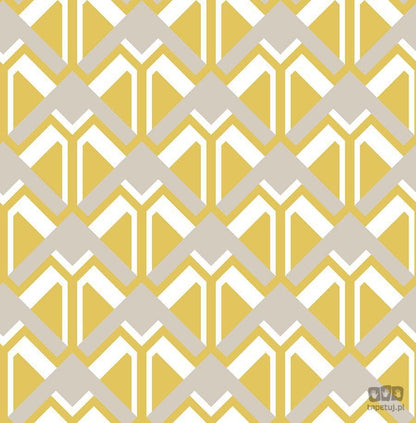 Żółta tapeta art deco w romby 105584
