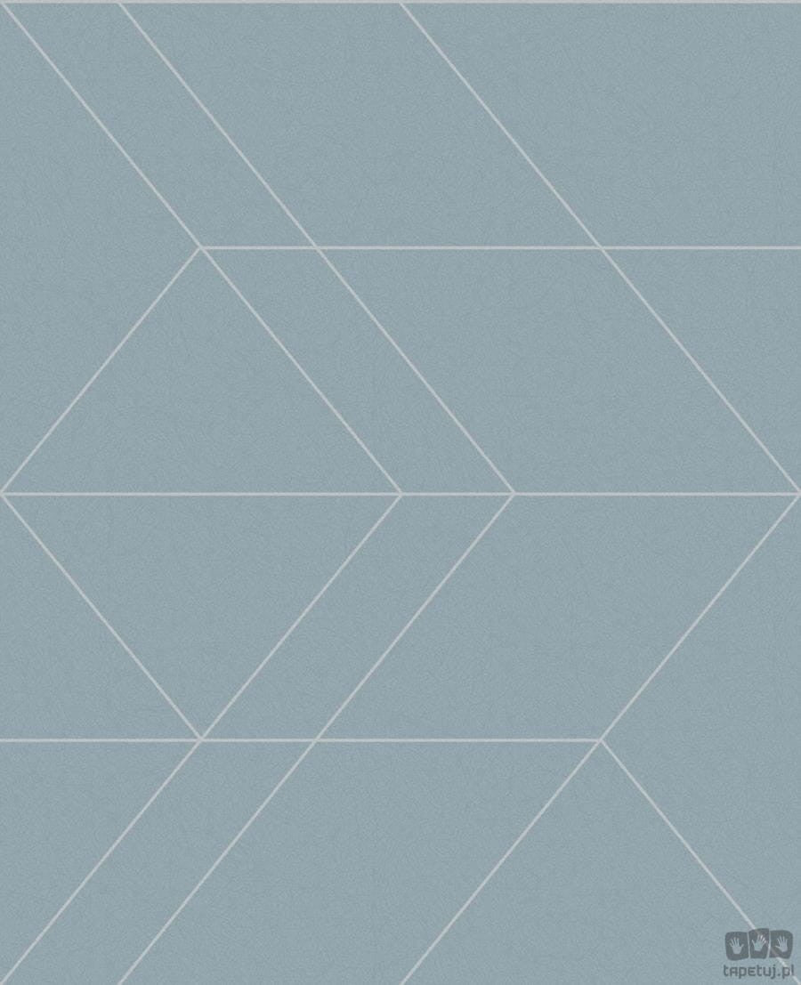 Niebieska tapeta z geometrycznym wzorem 106754