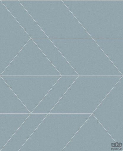 Niebieska tapeta z geometrycznym wzorem 106754
