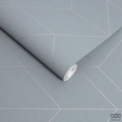 Niebieska tapeta z geometrycznym wzorem 106754