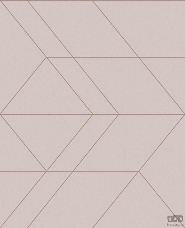 Pudrowy róż tapeta z geometrycznym wzorem 106755