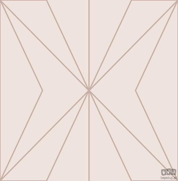 Pudrowy róż tapeta z geometrycznym linearnym złotym akcentem 107585