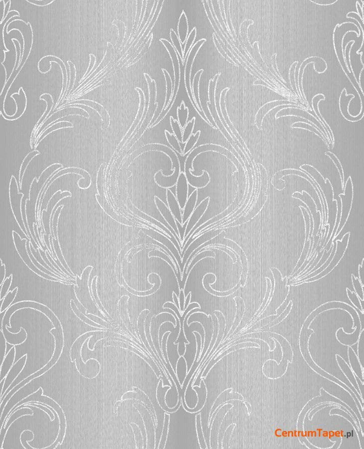 Duży srebrnoszary ornament liściowy z zawijasami Kensington 51-046