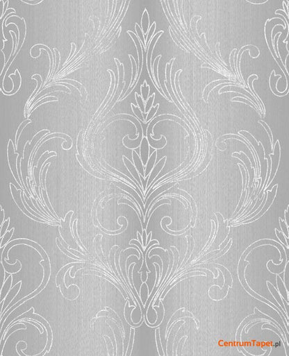 Duży srebrnoszary ornament liściowy z zawijasami Kensington 51-046