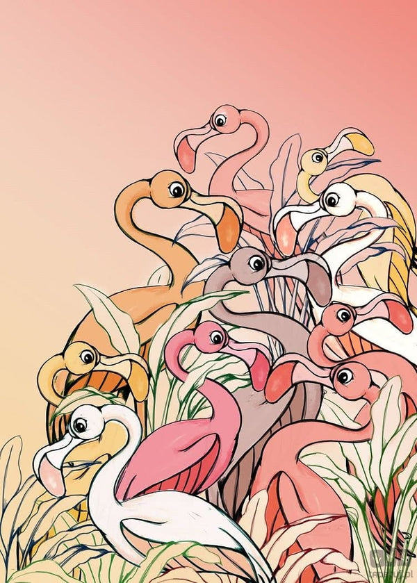 Fototapeta Flamingos and Lillys DX4-012 DX4-012